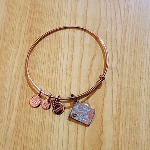 Alex and Ani rose gold Bon Voyage charm bangle